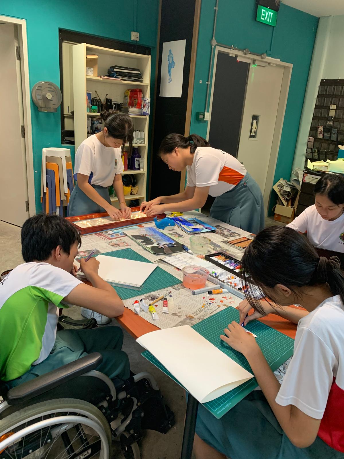 Another group of students working on thier SYF project